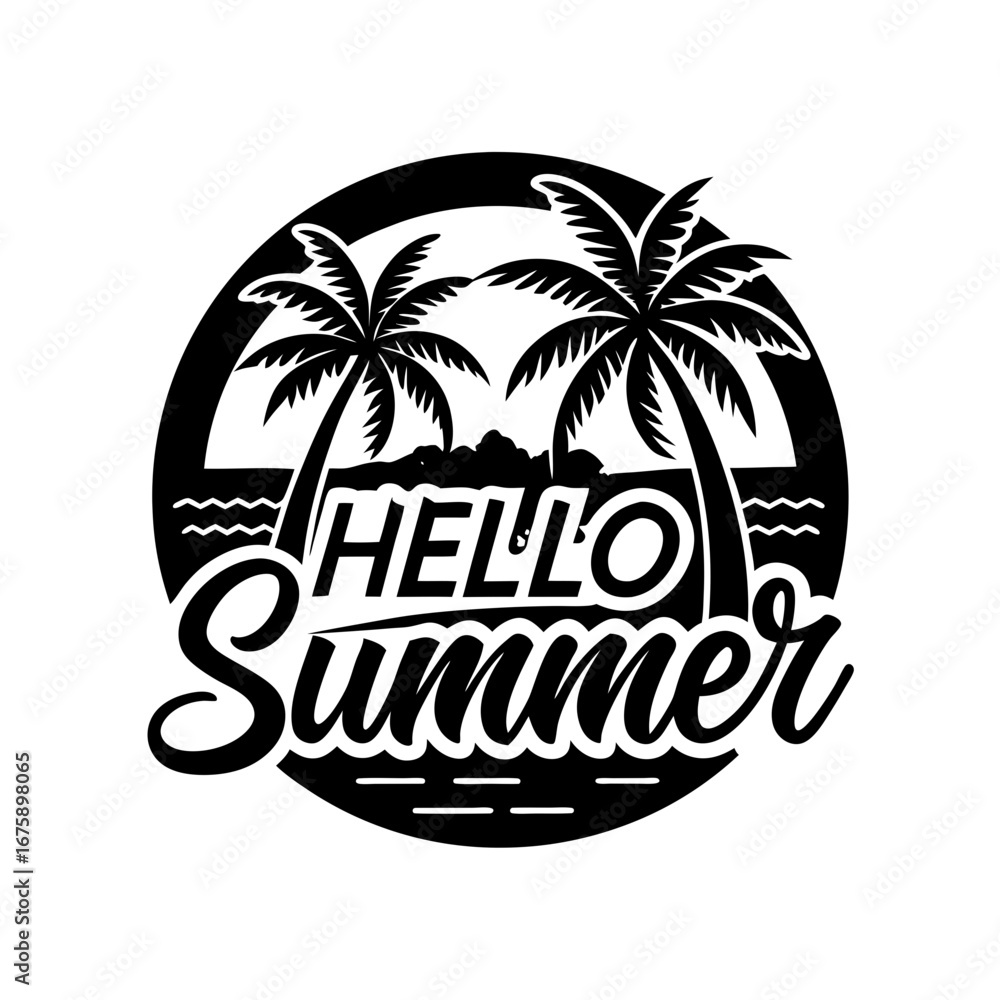 Obraz premium hello summer vector art