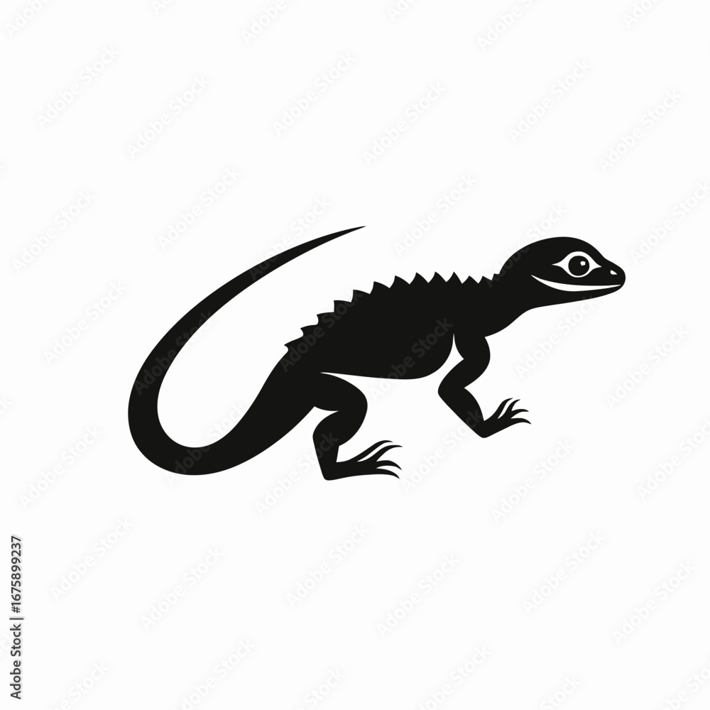 Fototapeta premium Striking reptile with prominent spikes creates a memorable animal silhouette