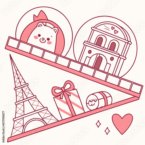  Vector souvenir magnets in gift shop kawaii style