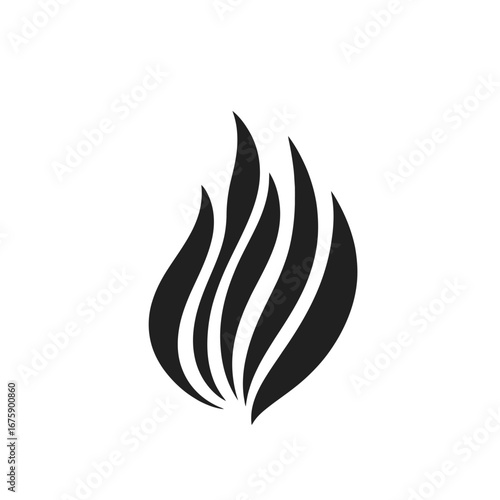 Abstract black and white fire flame vector graphic art illustration silhouette