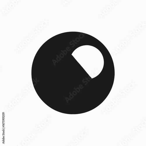 Graphic representation showing simple round eye form in stark darkness silhouette