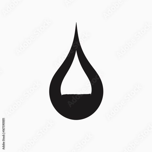 Bold minimalistic water droplet visual vector graphic art rendering silhouette