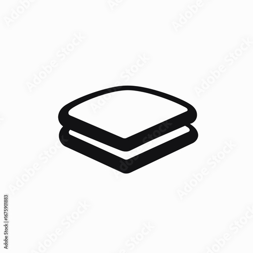 Simple stacked squares with rounded corners elegant design vector silhouette