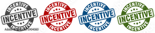incentive stamp. incentive round stamp set isolated on white background