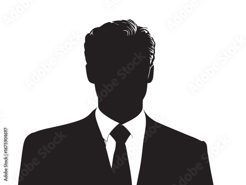 Professional businessman silhouette vector icon illustration with modern corporate theme