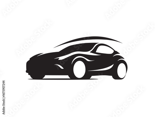 Elegant car transportation silhouette vector illustration artwork
