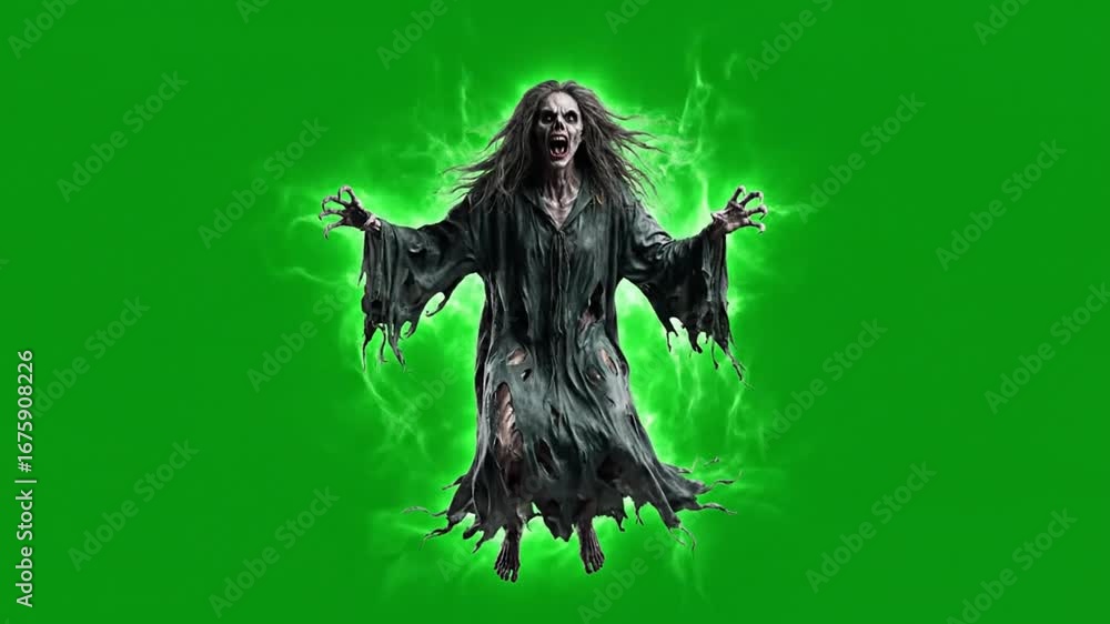 Random Entity Greenscreen Spectral Apparition: Green Screen Horror Entity Stock Video | Adobe Stock