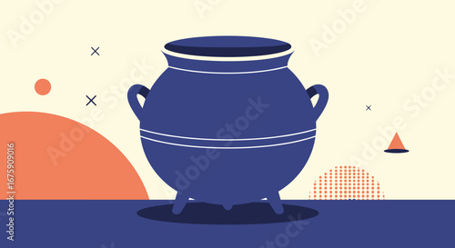Mystical cauldron brewing enchanted potions for magical rituals and spells