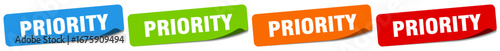 priority sticker. priority sticker set on white background