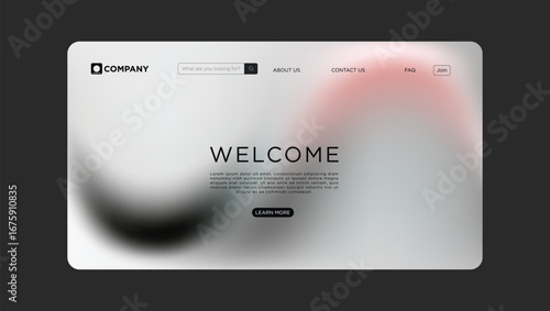 Modern website landing page with welcome message and clean interface design for business promotions