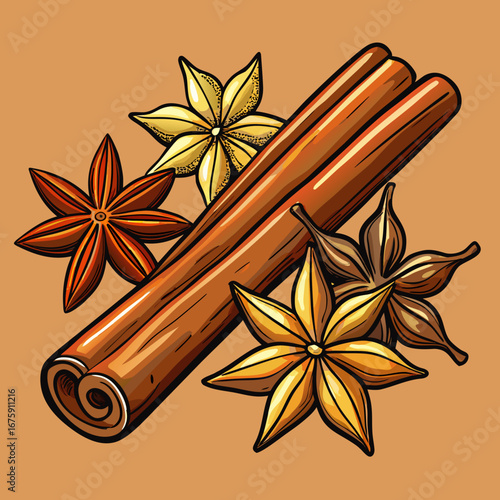 A warm and aromatic blend of star anise and cinnamon sticks with warm spices and herbs