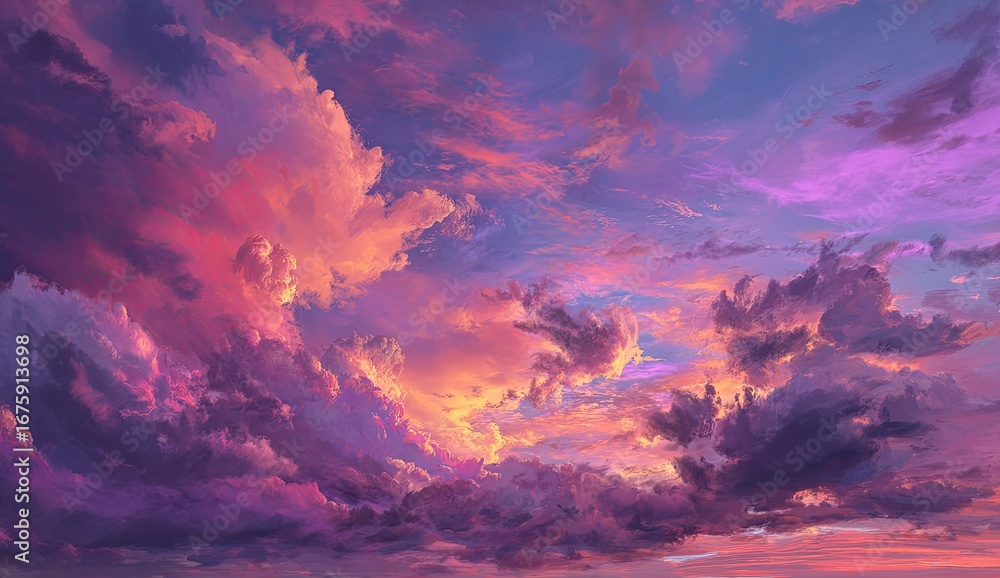 Fototapeta premium Dramatic sunset cloudscape