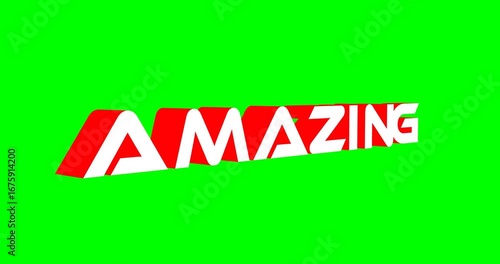 Stylish amazing text typography animation over green screen background