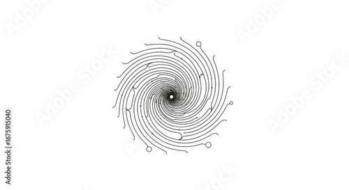 Abstract geometric spiral pattern illustrates complex mathematical concepts and visual harmony