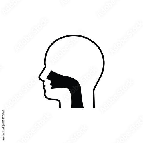 Human throat icon (Simple vector illustration)