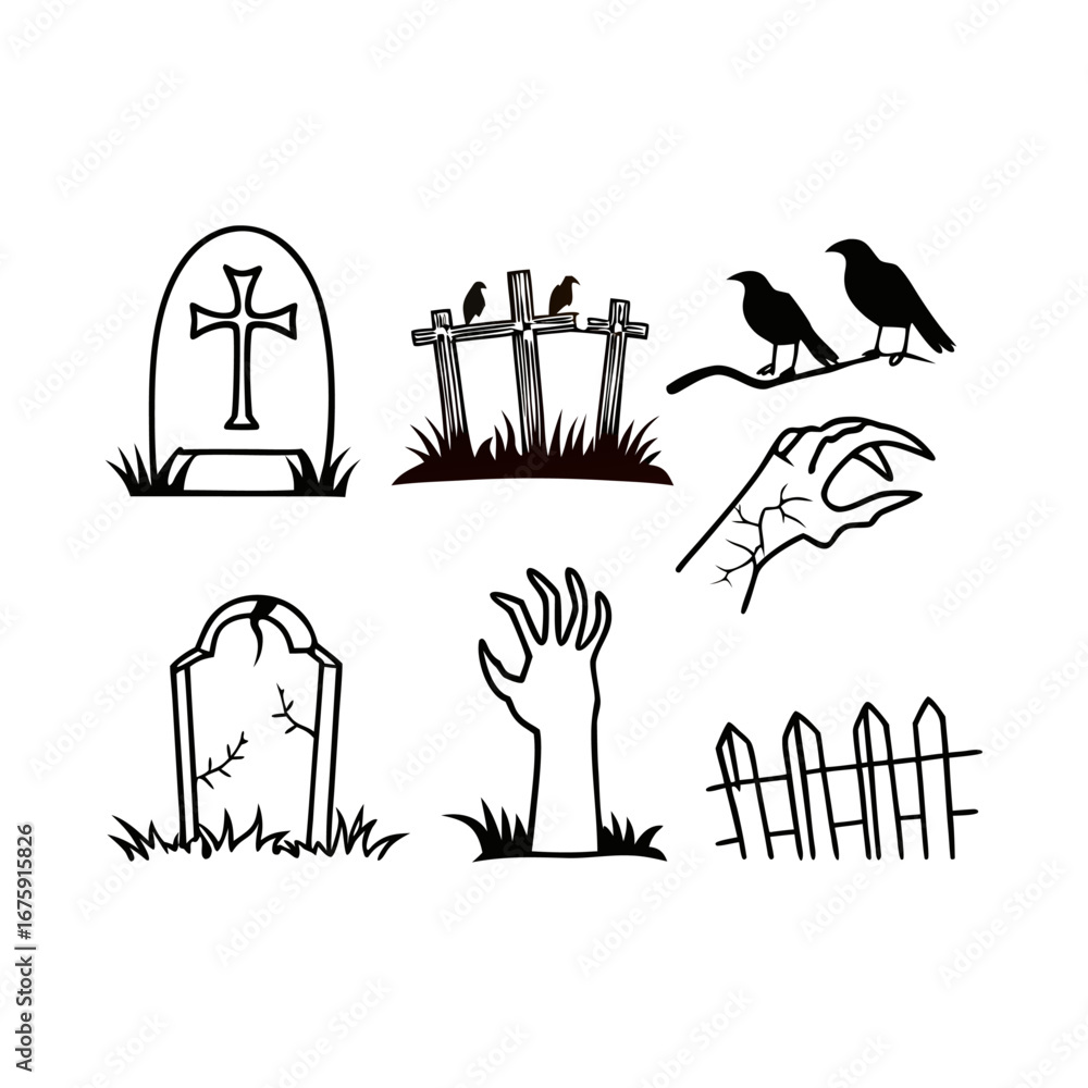 Obraz premium Halloween element set