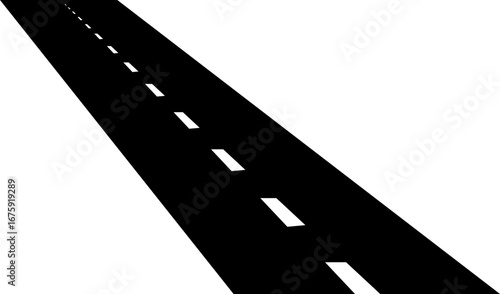 Winding road icon. Perfect Curved asphalt highway perspective. Bending street path with marking. Journey, drive, and direction concept. Empty motorway to horizon. isolated and transparent background