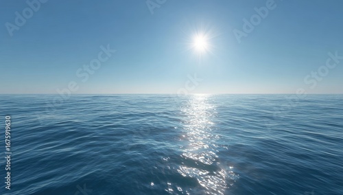 Sunlit ocean expanse