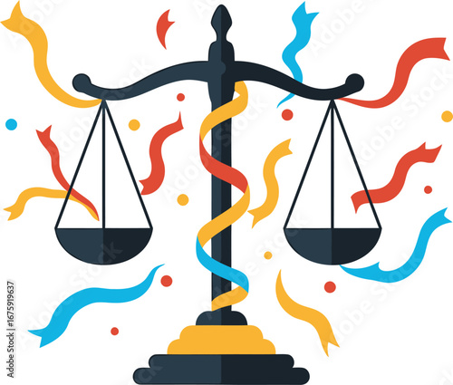 International Day of Democracy Illustration – Globe with Raised Fists, Confetti, and Celebration Elements