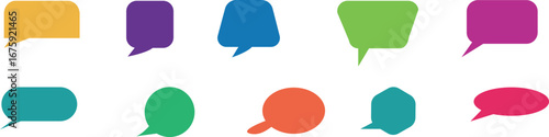 Color Speech Bubble Icons Set -Vector Illustration. for text, chatting, message box.