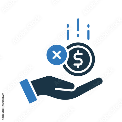Unpaid mixed color icon