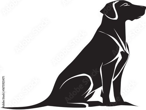 Loyal dog companion silhouette vector illustration design