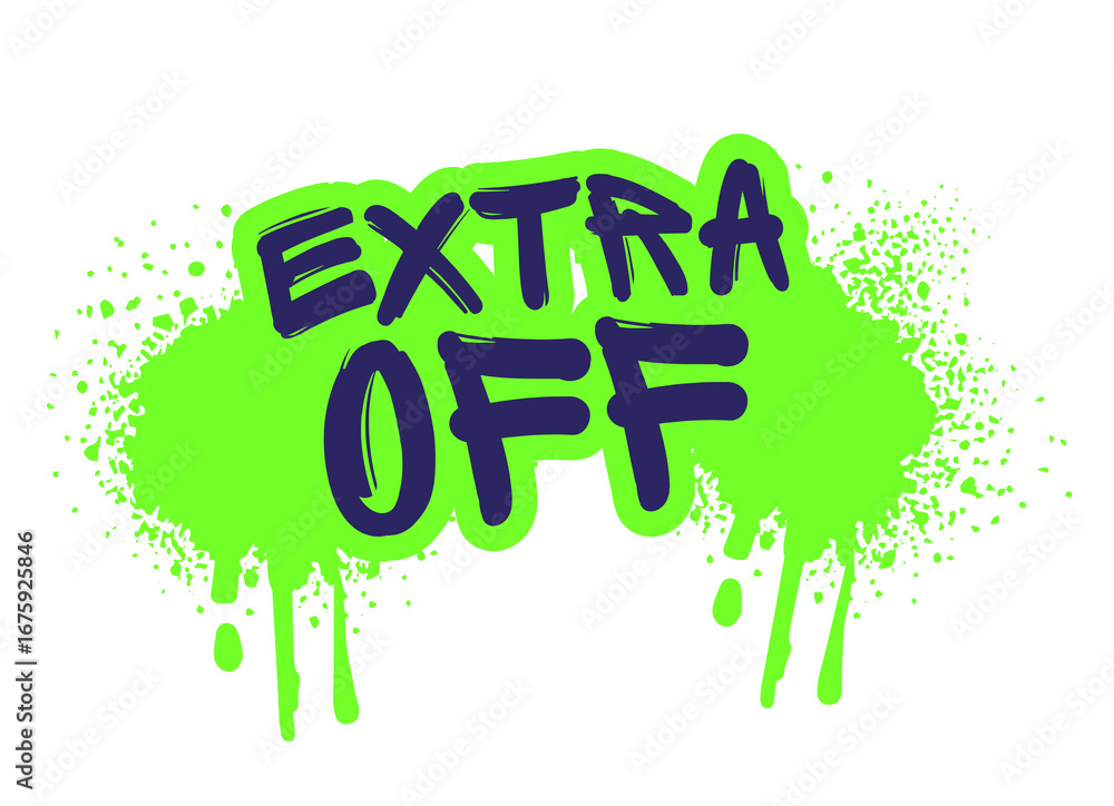 Naklejka premium Extra Off promotional business stickers in PNG format