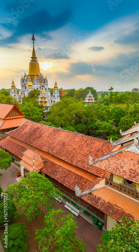 Wallpaper Mural Aerial view of Buu Long Pagoda in Ho Chi Minh City. A beautiful buddhist temple hidden away in Ho Chi Minh City at Vietnam. Travel and landscape concept Torontodigital.ca