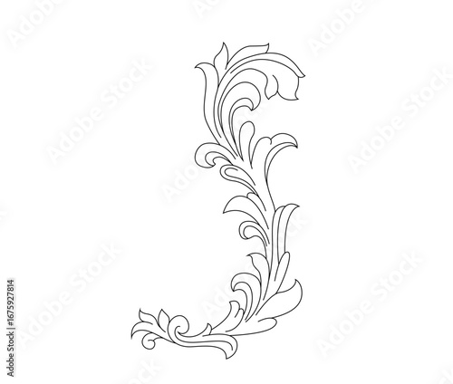 editable floral ornament stroke