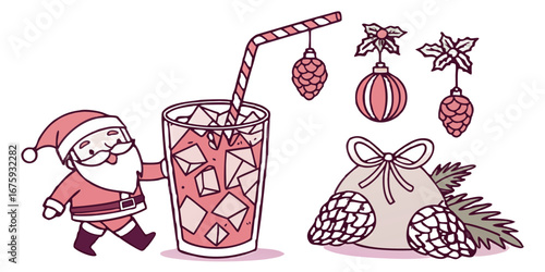 Design playful polygon strawberry mocktail with…