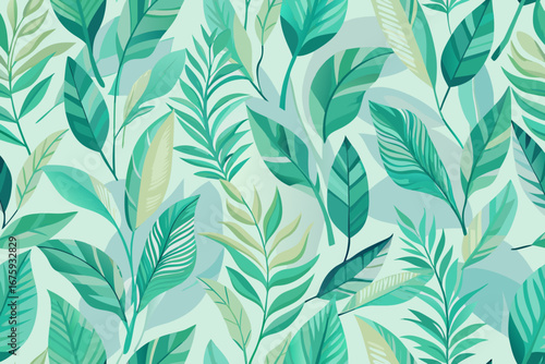 Vibrant tropical leaf pattern design brings serene natural beauty to any project