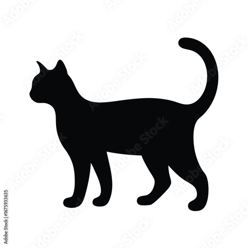 Black cat silhouette vector illustration for pet lovers and halloween designs and spooky designs