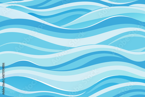 Dynamic flowing waves create a serene, calming ocean vista for modern design projects.