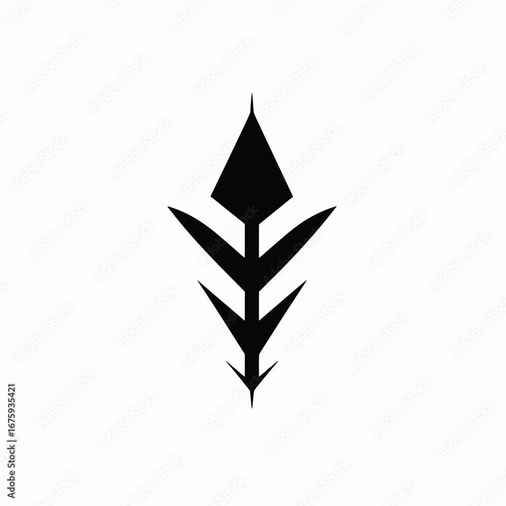Fototapeta premium Striking geometric emblem with sharp edges and symmetrical design silhouette