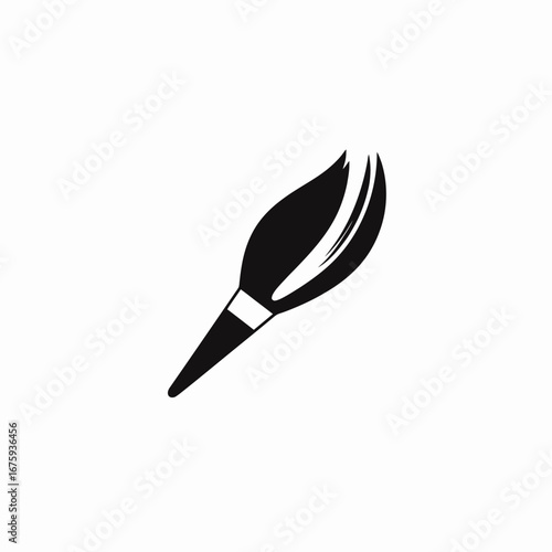 Graphic paintbrush design creates an artistic impression in black and white silhouette