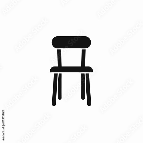 Simple black chair with solid back and seat in plain silhouette