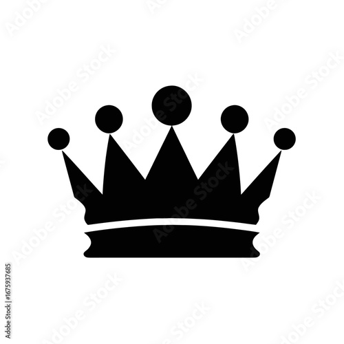 Iconic regal crown illustration presenting a majestic black silhouette