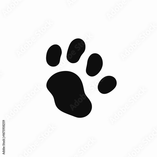 Mysterious paw print vector design on the blank background silhouette