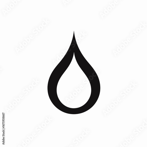 Simple liquid drop design, conceptual water droplet art symbol silhouette