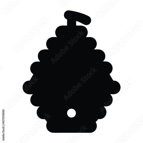 Find a perfect beehive for your backyard apiary with this black beehive silhouette image today