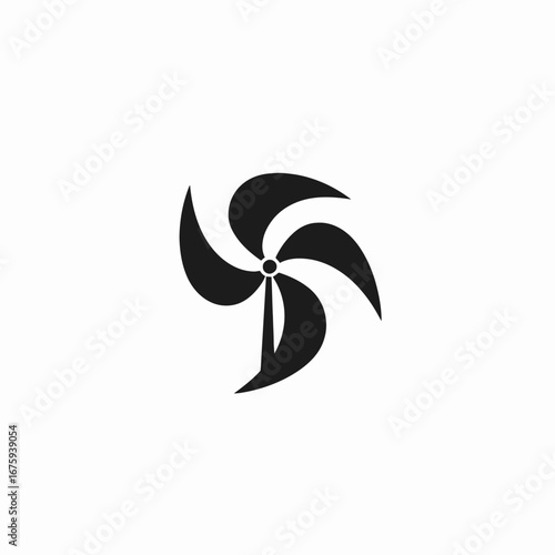 Abstract depiction of a pinwheel turning in wind illustration silhouette