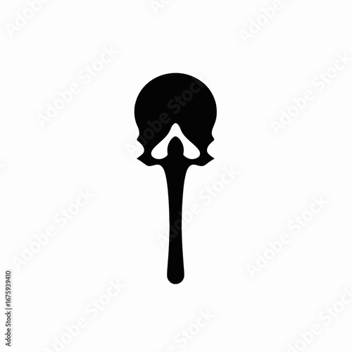 Mysterious abstract black emblem with white background forms skull-like image silhouette