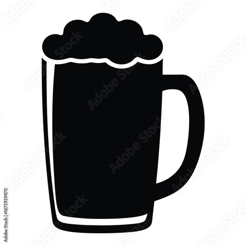Beer mug vector graphic design element for pub bar sign logo or beer festival promotion material use
