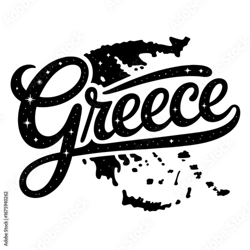 Celebrating Greece with a stylish design that highlights the country's outline and name in a creative way