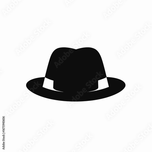 Stylish black fedora hat is isolated with a clean white silhouette
