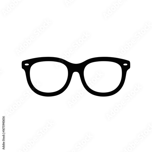 Classic style glasses illustration black and white optic fashion silhouette