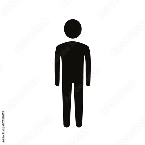 Simple figure depicting a person on white background, a stark silhouette