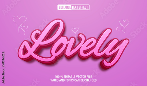 Lovely Pink 3D Text Effect – Editable Style Template