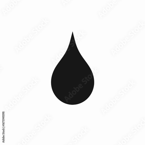 Simple black water drop in minimalistic style creating dramatic silhouette