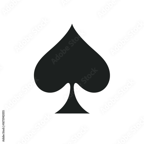 Bold playing card spade suit icon graphic black silhouette